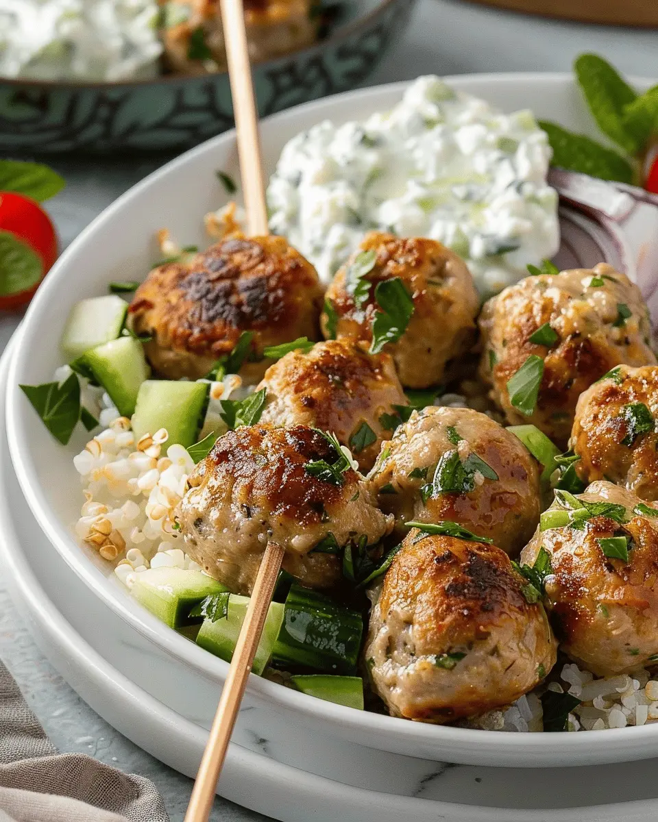 Greek Turkey Meatballs with Tzatziki: Easy and Flavorful Delight