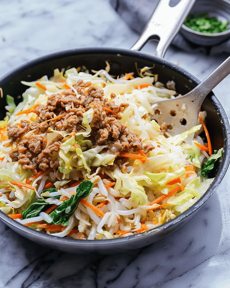 Egg Roll in a Bowl: Easy One-Skillet Keto Meal with Turkey Bacon