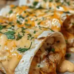Ooey-Gooey Cheesy Garlic Chicken Wraps