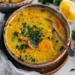 Vegan Lemon Lentil Soup with Turmeric