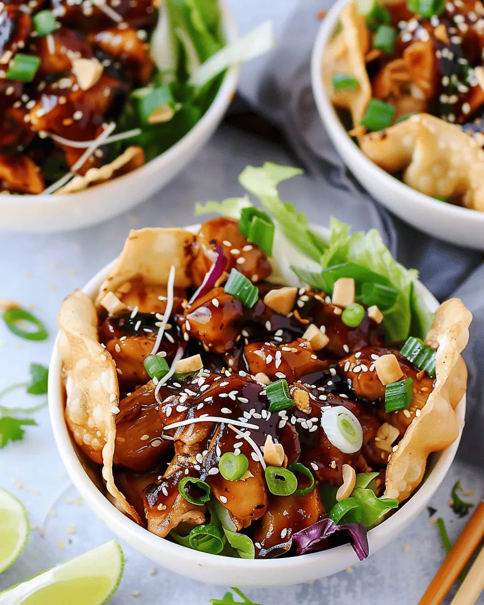 Teriyaki Chicken Wonton Taco Bowls: A Juicy Twist on Dinner