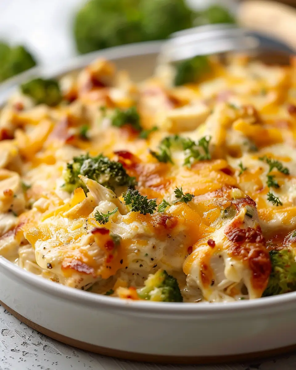 Easy Low Carb Chicken Casserole with Turkey Bacon Delight