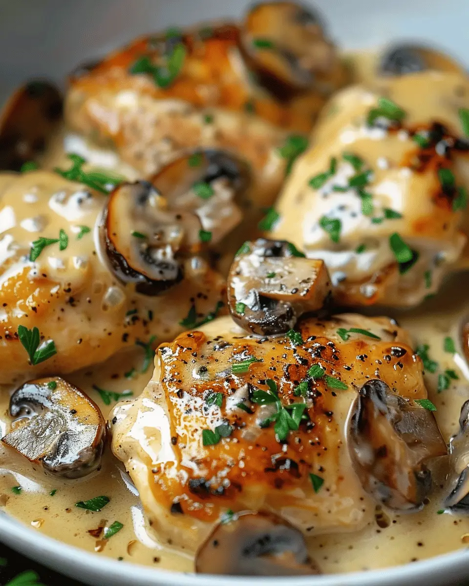 Creamy Garlic Mushroom Chicken Thighs Dinner Made Easy for Families