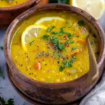 Vegan Lemon Lentil Soup with Turmeric