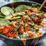 Sweet Chili Chicken Bowl with Coconut Lime Drizzle