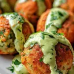 Salmon Balls with Creamy Avocado Sauce