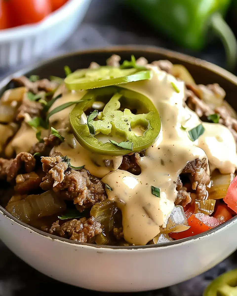 Philly Cheesesteak Bowls: Easy Low-Carb Dinner with Turkey Bacon