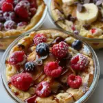 Baked Protein Pancake Bowls- great for meal prep and no banana needed!