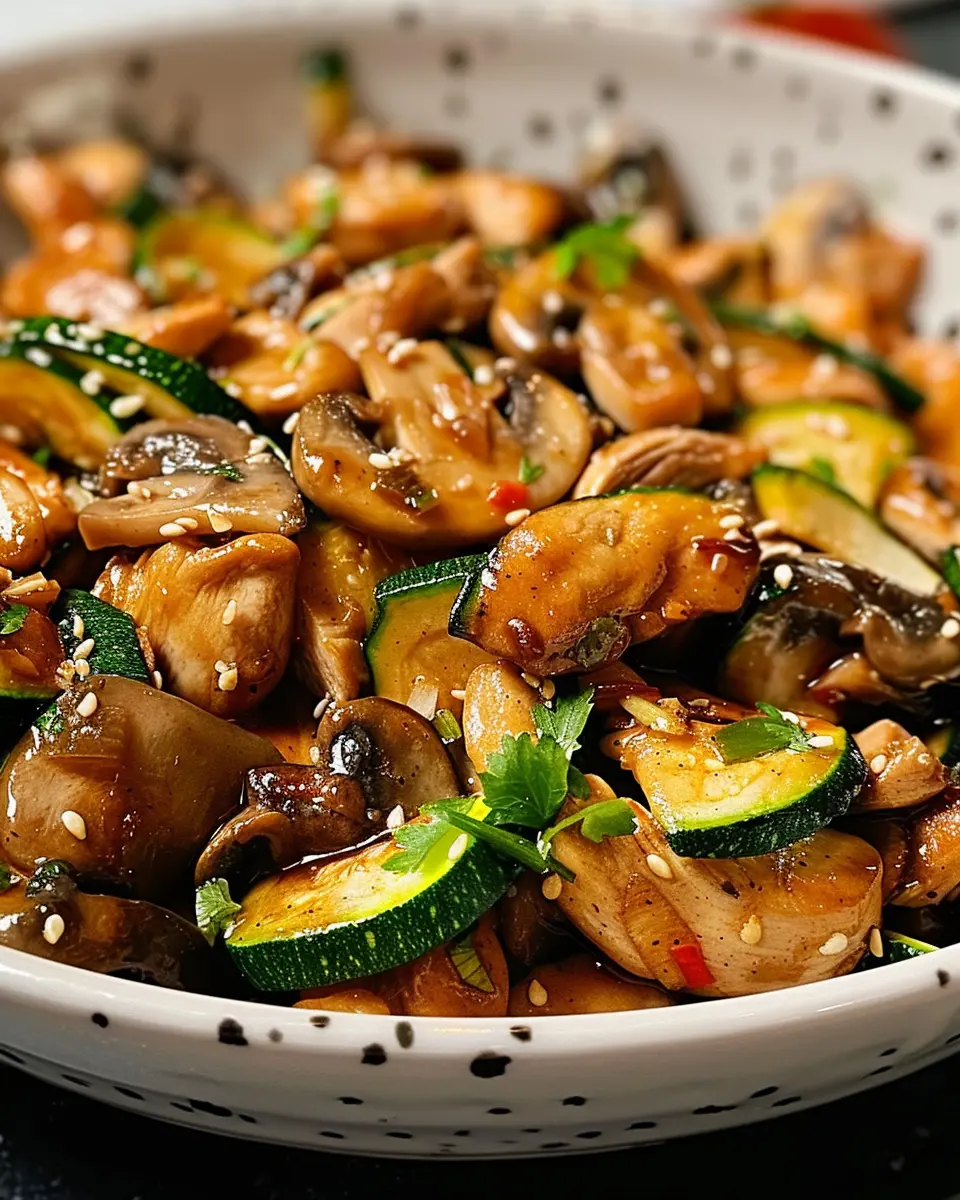 Easy Zucchini Mushroom Chicken Stir Fry Recipe for Quick Dinner