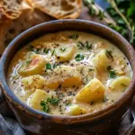 Hearty Cheddar Garlic Herb Potato Soup Recipe